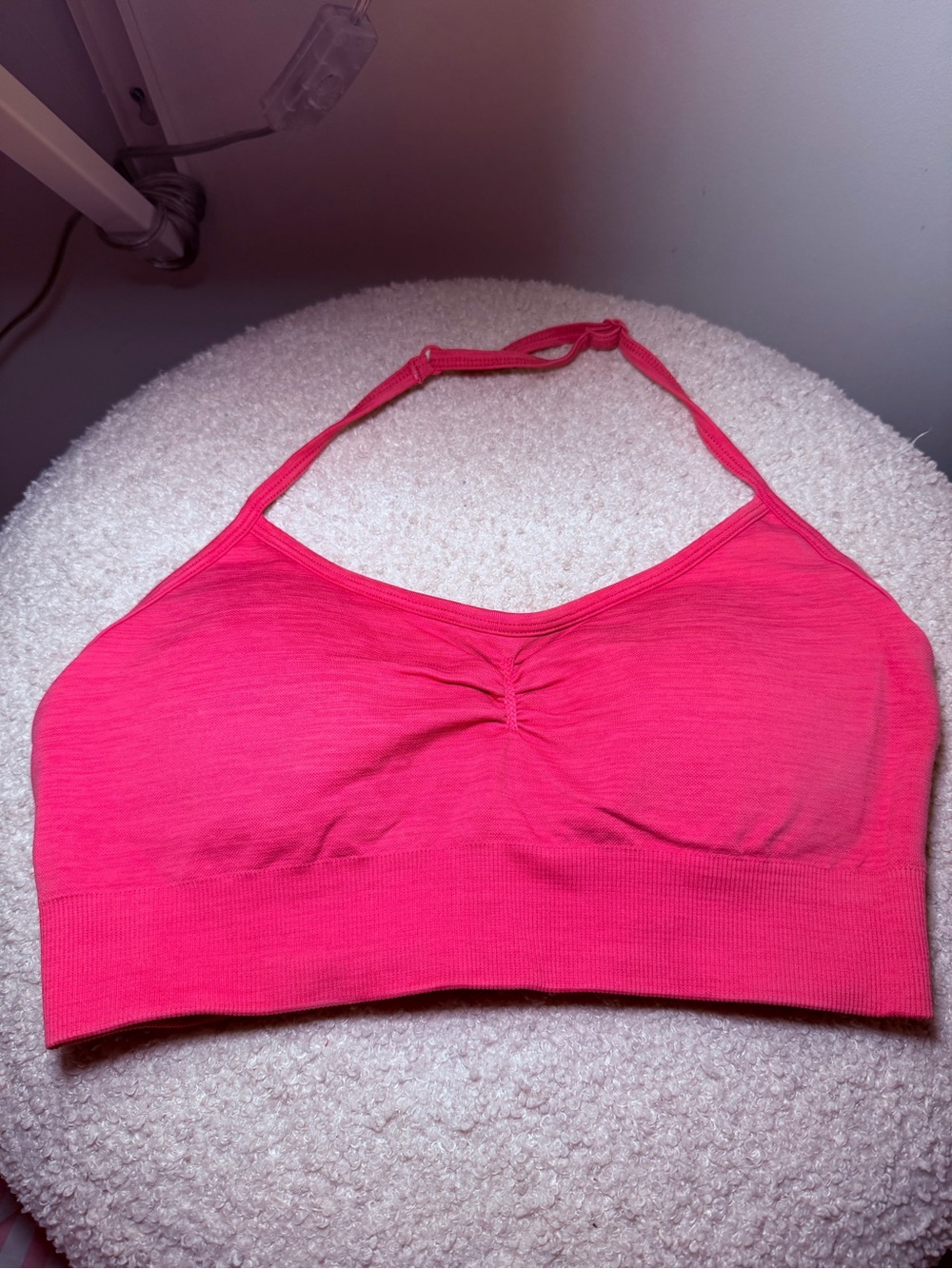 Seamless Pink Halter Bralette Top